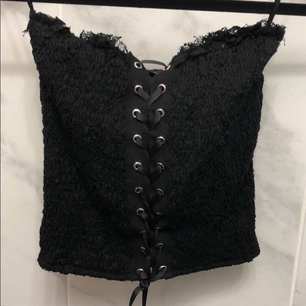 Lace up tube top